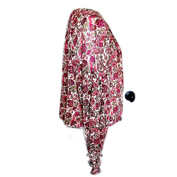 NWOT Express Blouse Elastic Waist Floral Fully Lined Gathered Sleeves Size M - Picture 3 of 7